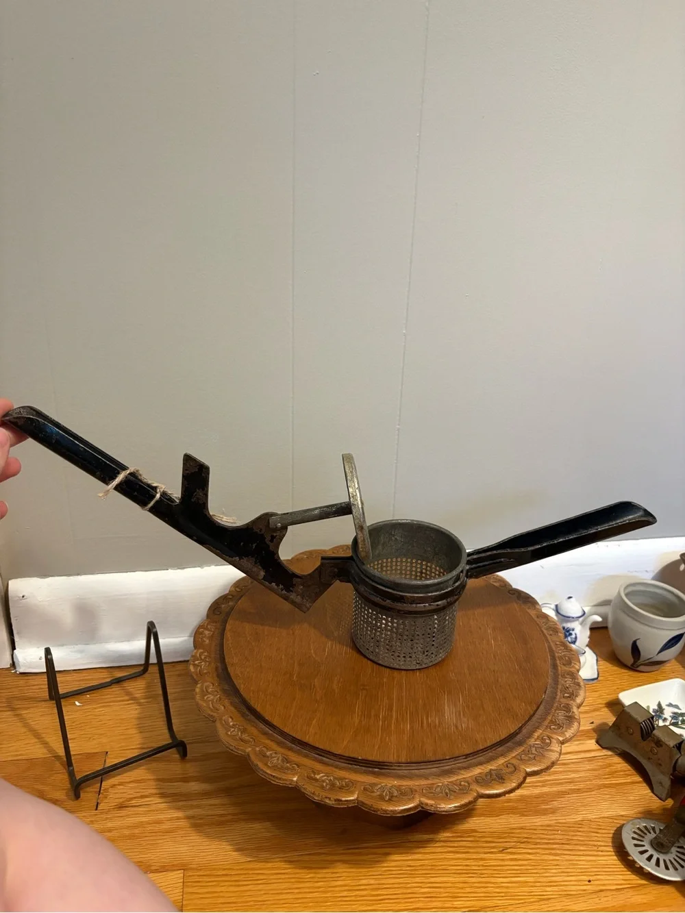 Black Metal Potato Ricer / Food Press - vintage